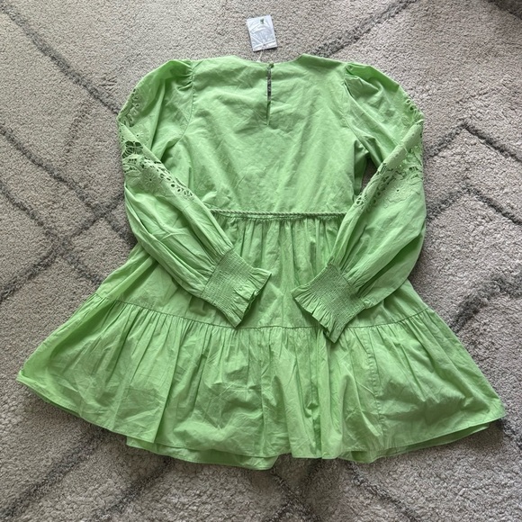 Cami Nyc Carolina Dress Neo Mint cotton poplin mini long sleeve XL new - Picture 4 of 16